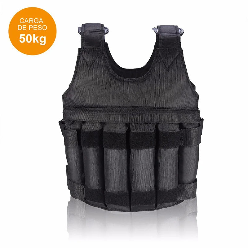 Adjustable Fitness Weighted Vest 20kg 50kg Exercise Training Fitness Jacket Gym Workout Boxing Waistcoat Fitness Equipment FOU99