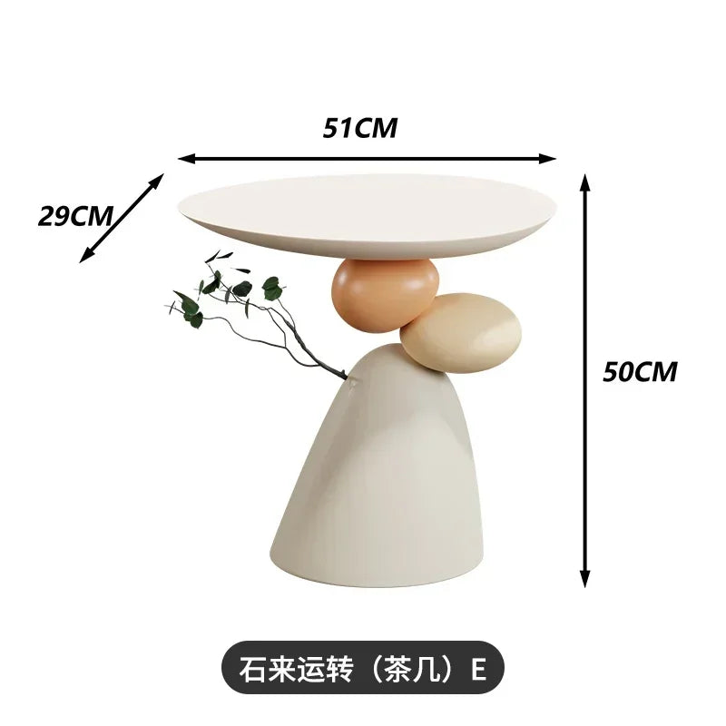 Luxury Coffee Tables , Minimalist Modern Corner Coffee Table , Cute Round Mesa De Centro , Resin Living Room Furniture