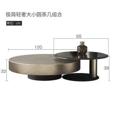 Simple Modern Metal Coffee Tables for Home Furniture Living Room Home Glass Coffee Table Design Light Luxury Round Coffee Table