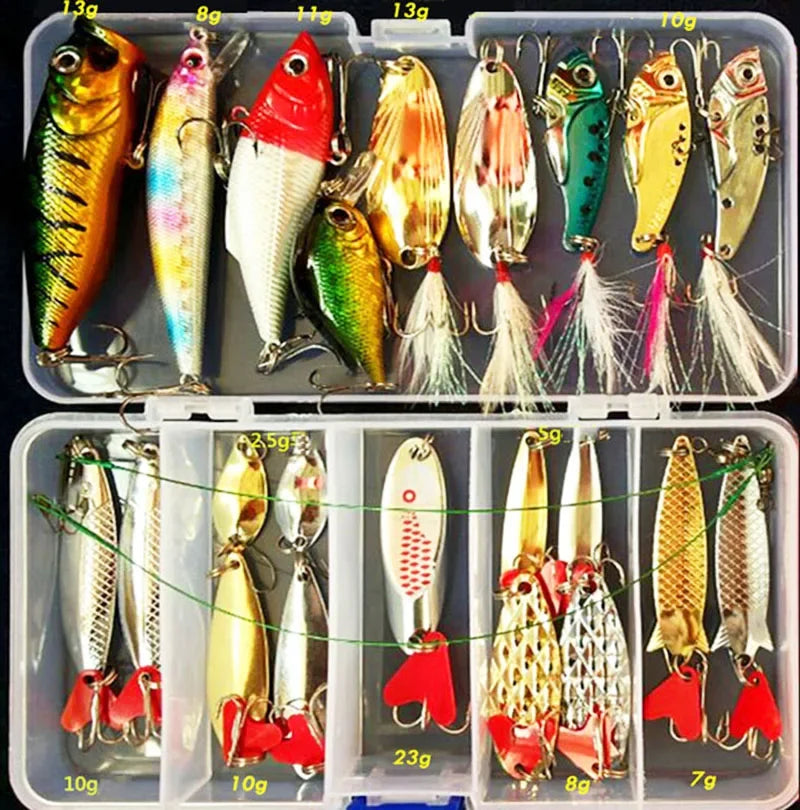 Fishing Lures Set Hard Artificial Wobblers Metal Jig Spoons Soft Lure Fishing Silicone Bait Fishing Tackle Accessories Pesca