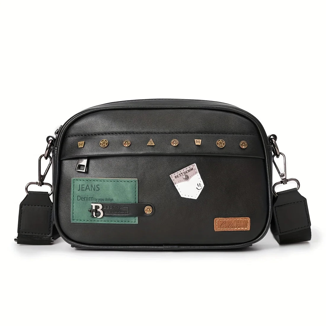 Casual Solid Men's Crossbody Bag Messenger Bag Mens PU Leather Crossbody Shoulder Bags Male Handbag Bags Cross Body Ba