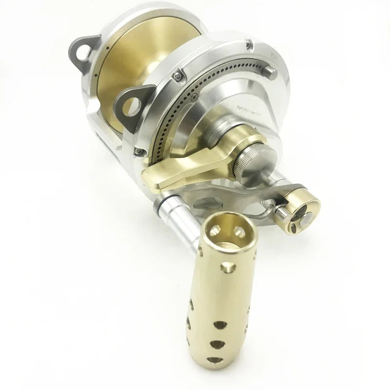 Metal Sea Fishing Reels, All for Goods, Low Speed Bait, Big Fish Equipment, Windlass, Max Drag 30 Kg , Saltwater Heavy Reel