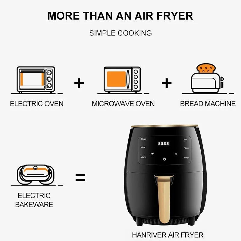 6L Air fryer Multi-functional intelligent touch screen oven Large capacity Electro mechanical deep fryer for home airfryer