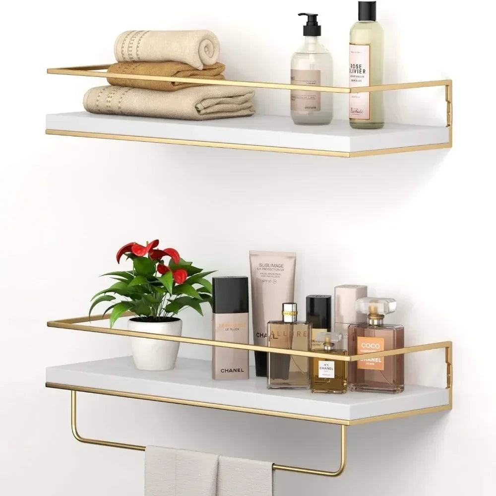 Bathroom Shelving Wooden Towel Rack Toilet Cosmetics and Toiletries Storage Kitchen Display Rack Wall Mounted Storage Holder