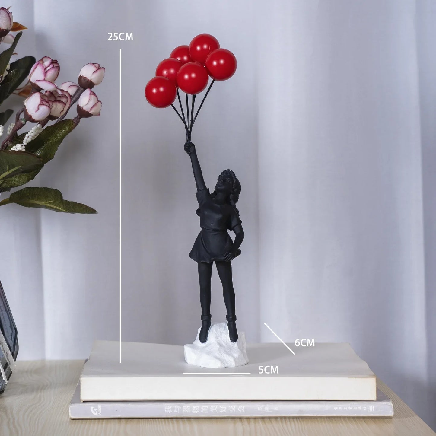 Home Decoration Room Decoration Creative Love Balloon Girl Sculpture Ornaments Abstract Modern Home Desktop Study Office Decor