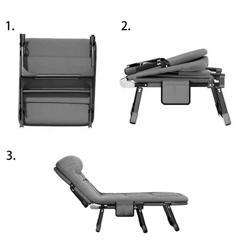 Portable Folding Bed, Aluminum Frame, Outdoor Leisure, Camping & Hiking Furniture, Adult Size, Steel Support, Easy Storage