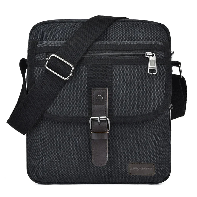 Men's Travel Bag Canvas Casual Shoulder Crossbody Bags Hight Qualtiy Outdoor Bags Men Wearable Retro Zipper Sling Bag