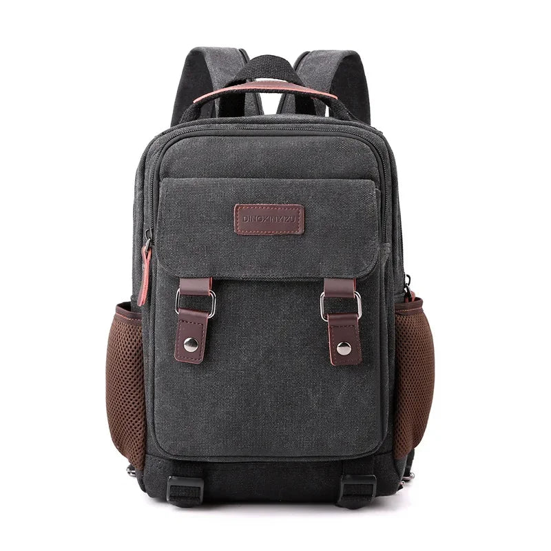 Small Mens Backpacks Canvas Casual Backpacks for Men 2023 Mini Male School Bag Rucksack Man Multi-function Crossbody Bags Travel