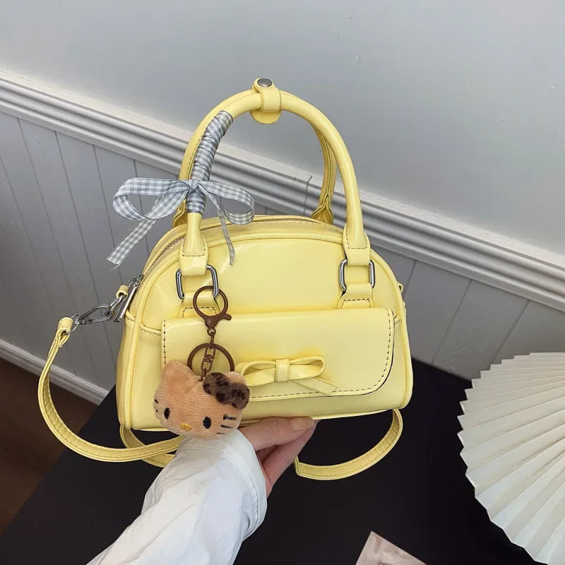 Women's Bowling Bag with Bowknot, New Stylish, Simple Elegant, Handheld/Crossbody/Shoulder