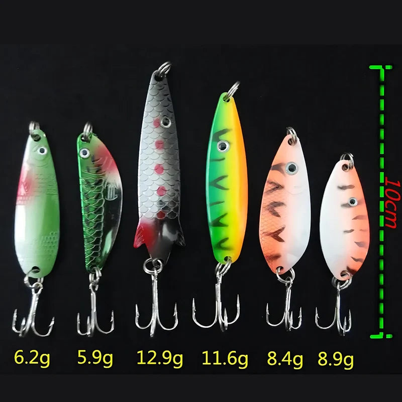30pcs/Lot Fishing Lures Kit Spoon Spinner Set Metal Lure Artificial Bait Wobblers Bass Pike Perch Trout Freshwater Gear Tackle