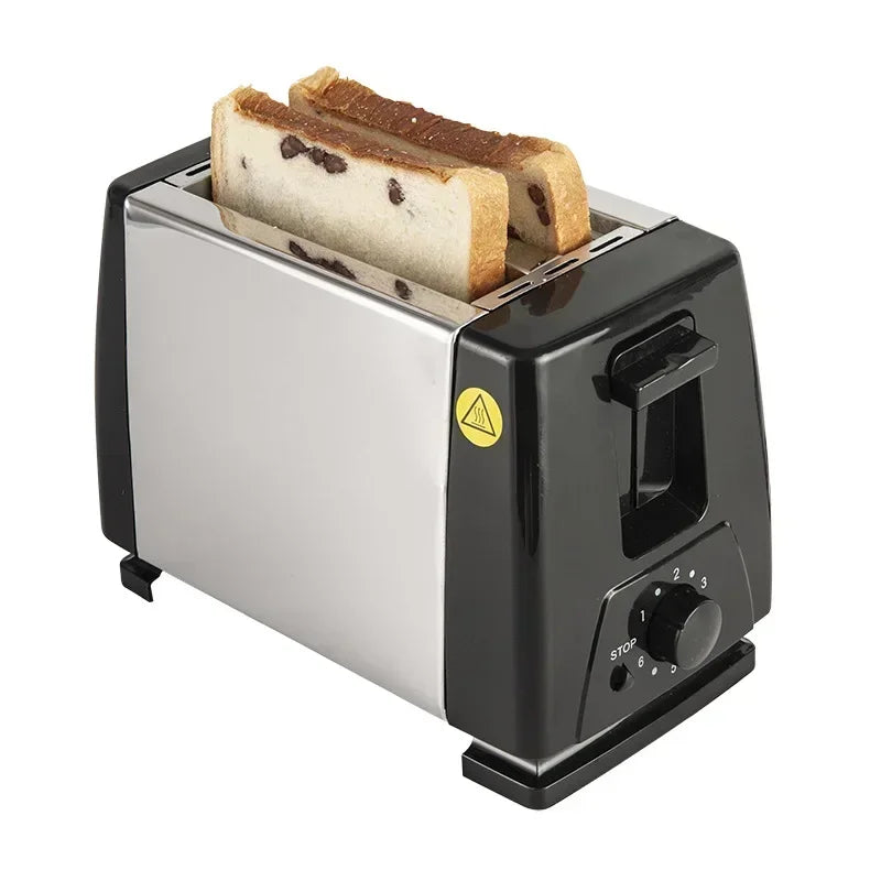 Stainless Steel Electric Toaster Machine 2 Slice Mini for Breakfast Sandwich Burger Bun Bread Toaster Restaurant Appliance
