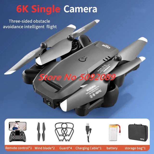 Three-Way Obstacle Avoidance Helicopter Dron With 6K Dual Camera Optical Flow Hovering Aircraft Height Hold  Drone Toy Boy Gifts