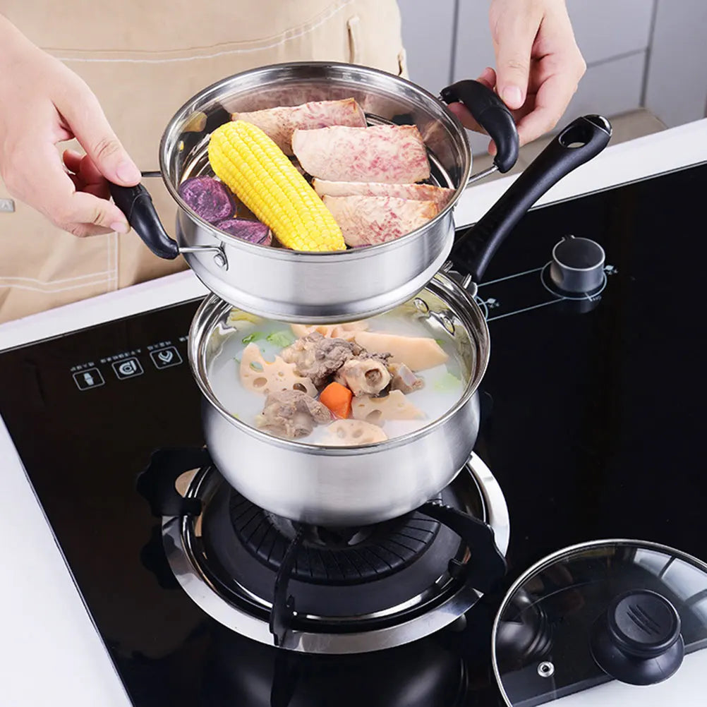 Stainless Steel Milk Pot Non stick Easy Clean Multi functional Cooking Pan for Baby Food Milk Sauces Instant Noodles Stew Pot