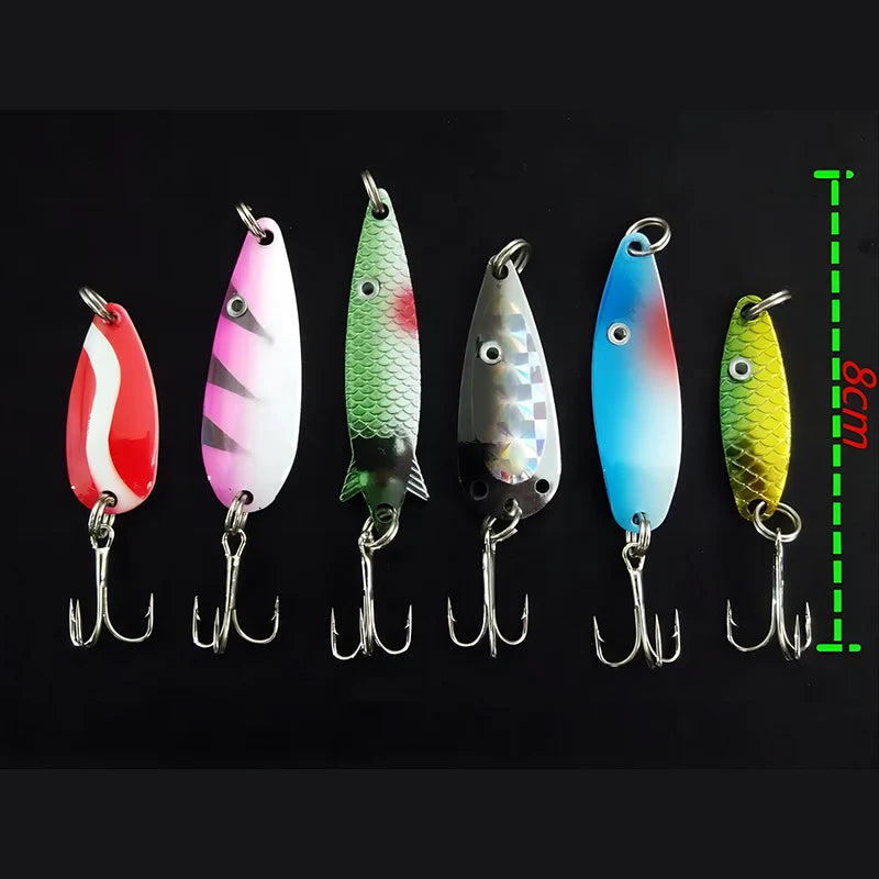 30pcs/Lot Fishing Lures Kit Spoon Spinner Set Metal Lure Artificial Bait Wobblers Bass Pike Perch Trout Freshwater Gear Tackle