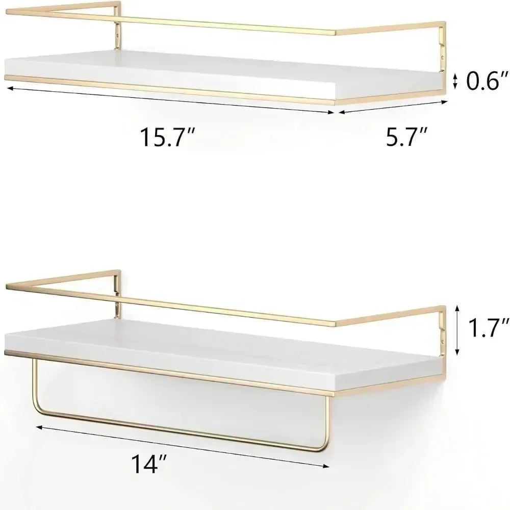 Bathroom Shelving Wooden Towel Rack Toilet Cosmetics and Toiletries Storage Kitchen Display Rack Wall Mounted Storage Holder