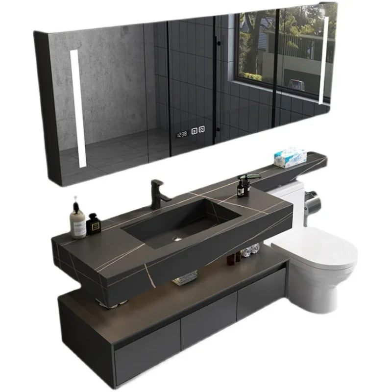 Bathroom Kit With Mirrors Cabinet Storage Closed Toilet Narrow Locker Furniture Luxury Wall Pharmacy Mdf Column Corner Sinks Pvc