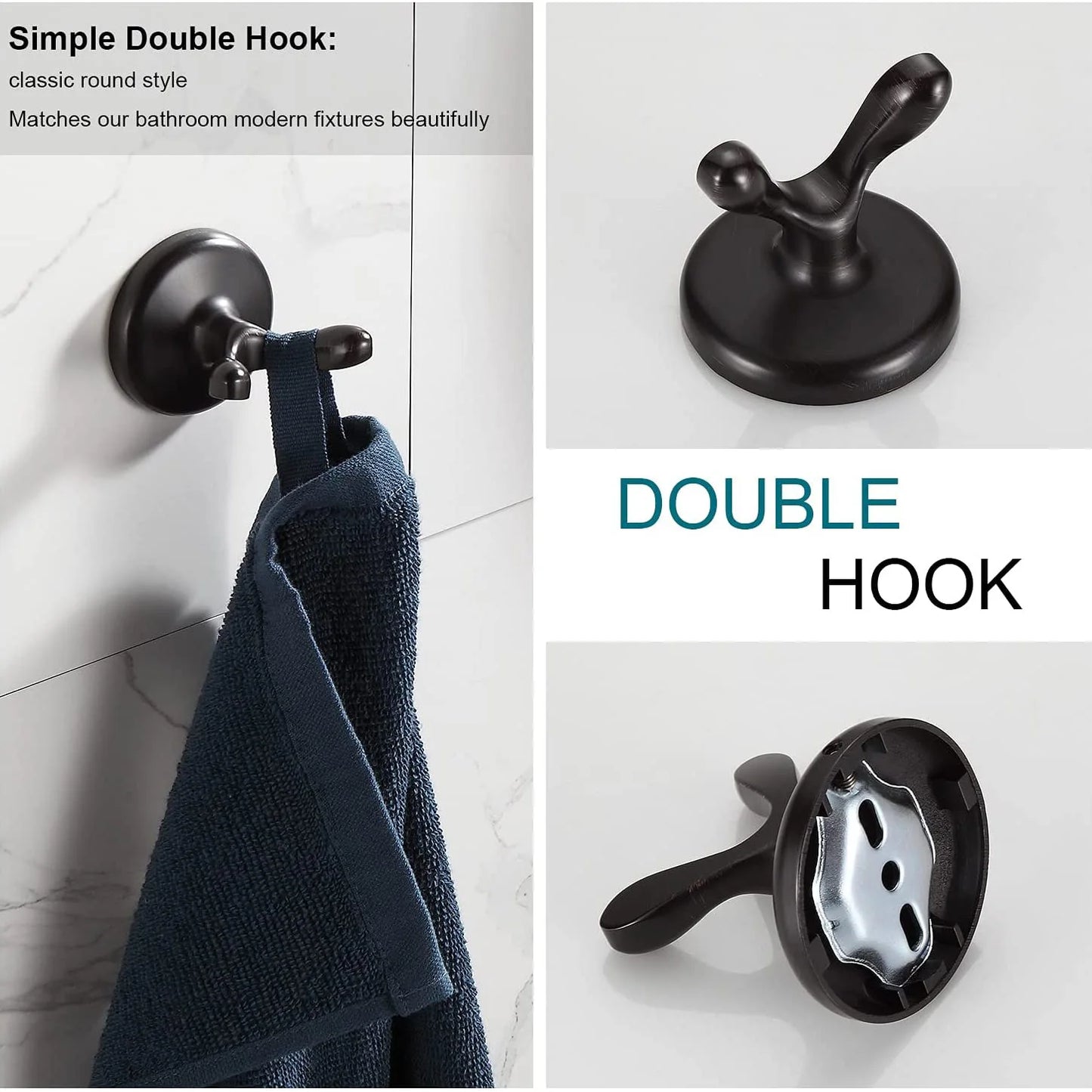 Bathroom Accessory Set,Adjustable Expandable Towel Bar 4-Piece Bathroom Hardware Set Wall Mounted Towel Rack,Antique Towel Hook