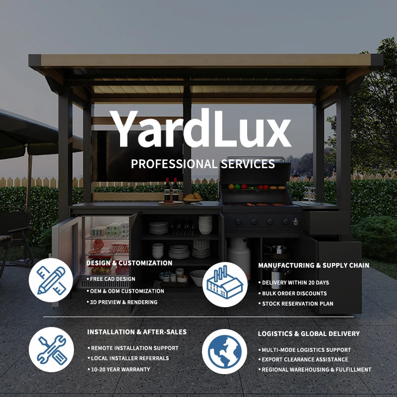 Modern Outdoor Bar and Kitchen Set with BBQ Cabinets Dining Sink and Faucet for Apartment or Mall UsePatio Set Outdoor Furniture