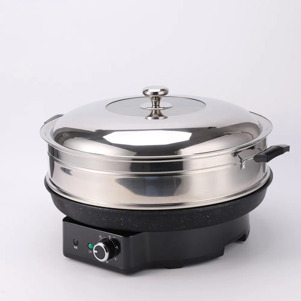 18 Inch Commercial Pizza Oven - Non-Stick Teflon, 15L Large Capacity, Adjustable Temp, Electric, Fast Heating & Stainless Steel