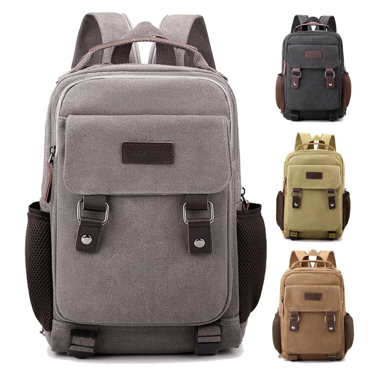 Small Mens Backpacks Canvas Casual Backpacks for Men 2023 Mini Male School Bag Rucksack Man Multi-function Crossbody Bags Travel