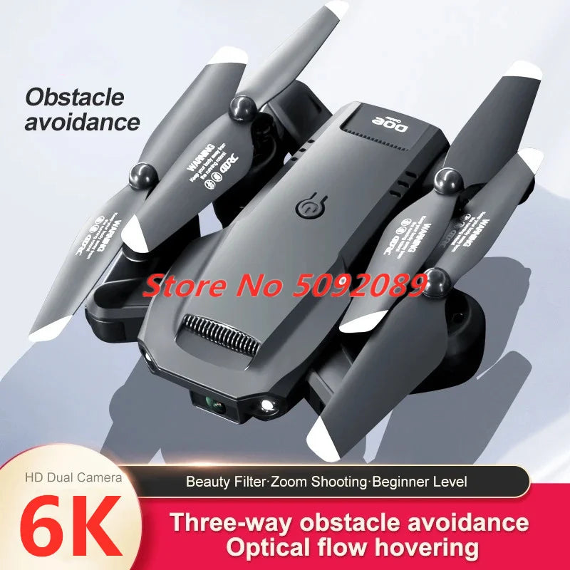Three-Way Obstacle Avoidance Helicopter Dron With 6K Dual Camera Optical Flow Hovering Aircraft Height Hold Drone Toy Boy Gifts