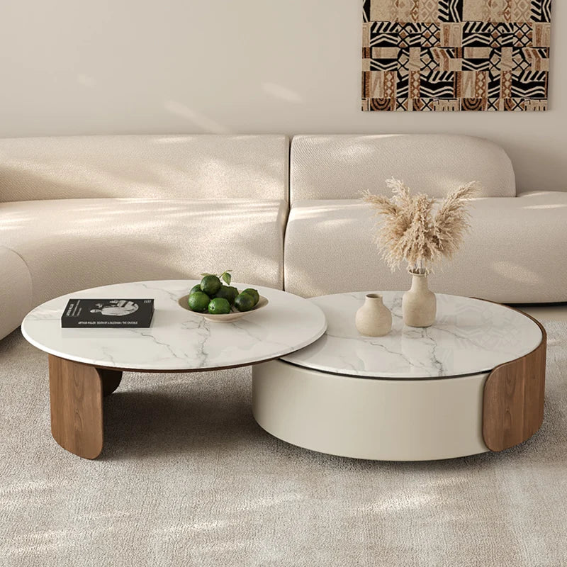 Aesthetic Luxury Coffee Table Modern Unique Trendy Round Coffee Tables Storage Mesa De Centro Sala Living Room Furniture