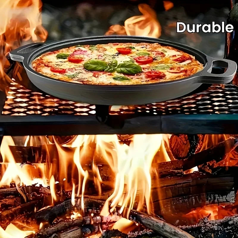 Multi Functional Cast Iron Pot - A Non Stick Pot Suitable for Pizza and Pancakes, Perfect for Home Kitchens and Outdoor Cooking