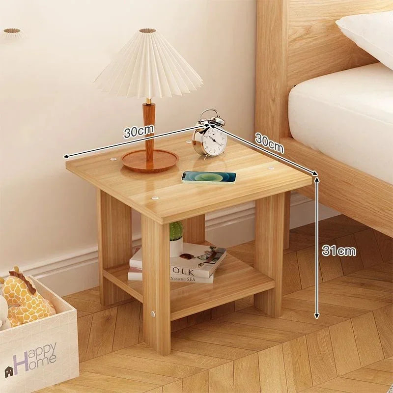 Home Small Table Living Room Small Coffee Table Bedroom Bedside Shelf Nordic Minimalist Tea Table Wooden Multifunctional Shelf