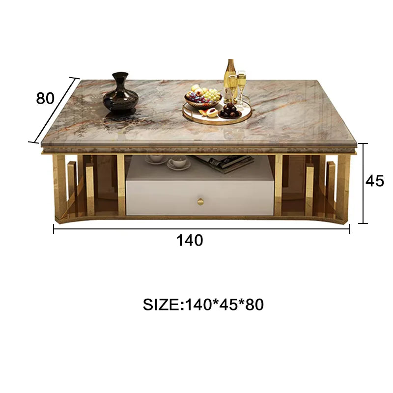 Modern Marble Coffee Table Tv Cabinet Combination Simple Modern Living Apartment Creative Rectangle Small Tea Table Sets