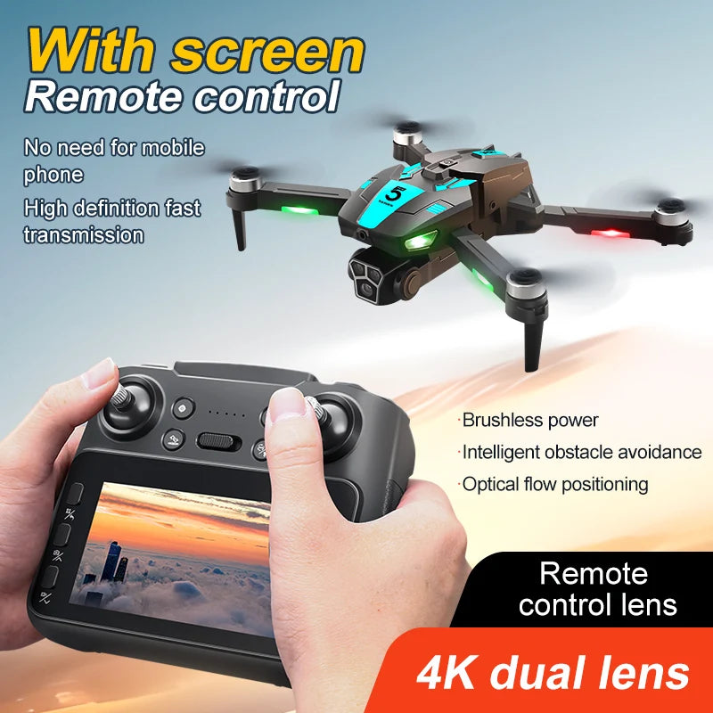New M5s Drone Features Gradient Flowing Lights Dual Cameras Obstacle Avoidance Screen Control And Aerial Photography