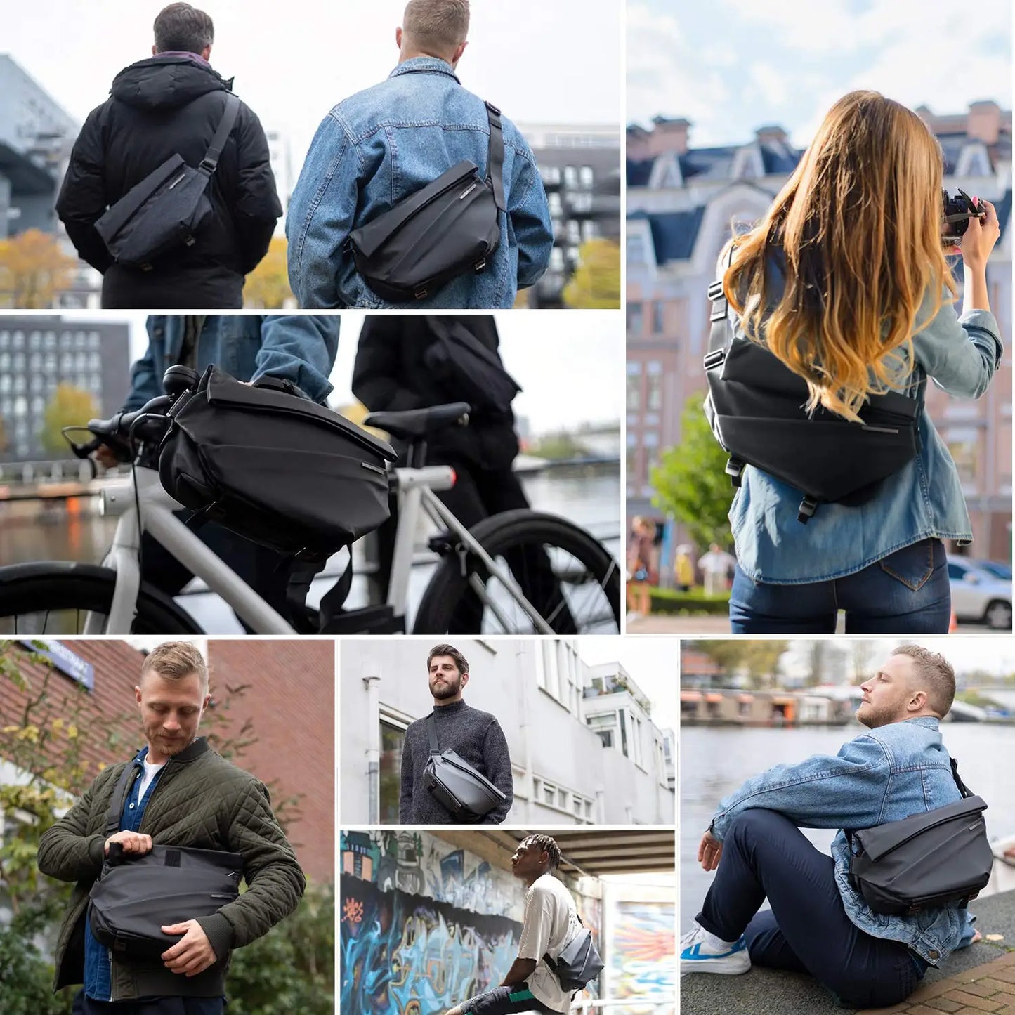 Multipurpose Anti-Theft Crossbody Bags For Men Fashion Sling Chest Shoulder Bag Backpack for Travel Cycling Casual Daypack Work