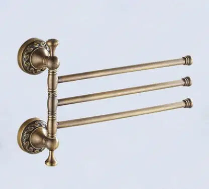 Towel Racks 2/3/4/5 Tiers Bars Antique Brass Towel Holder Bath Rack Active Rails Pants Hanger Bathroom Accessories Wall Shelf