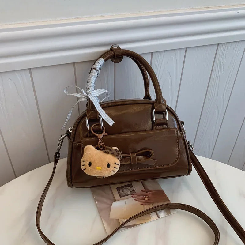 Women's Bowling Bag with Bowknot, New Stylish, Simple Elegant, Handheld/Crossbody/Shoulder
