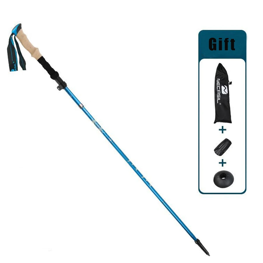 Collapsible Hiking Stick-Lightweight,Foldable Retractable Trekking Poles with Adjustable Heights-Walking Backpacking,Camping