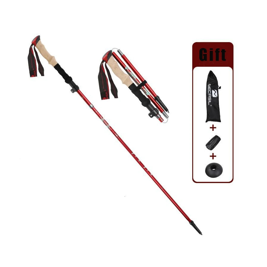 Collapsible Hiking Stick-Lightweight,Foldable Retractable Trekking Poles with Adjustable Heights-Walking Backpacking,Camping