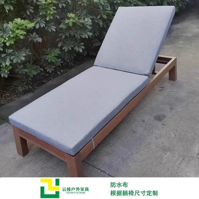 Outdoor courtyard bed outdoor solid wood lounger balcony garden villa seaside swimming pool leisure preservative wood beach chai