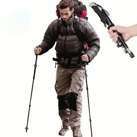 Portable Ultralight Foldable Trekking PolesTelescopic Nordic Walking Sticks  Outdoor Camping Hiking Gear Perfect for Hiking