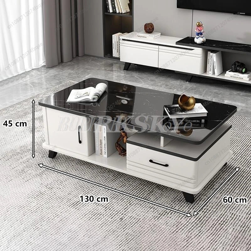 Coffee table living room home light luxury modern simple coffee table TV cabinet combination apartment tempered Glass table