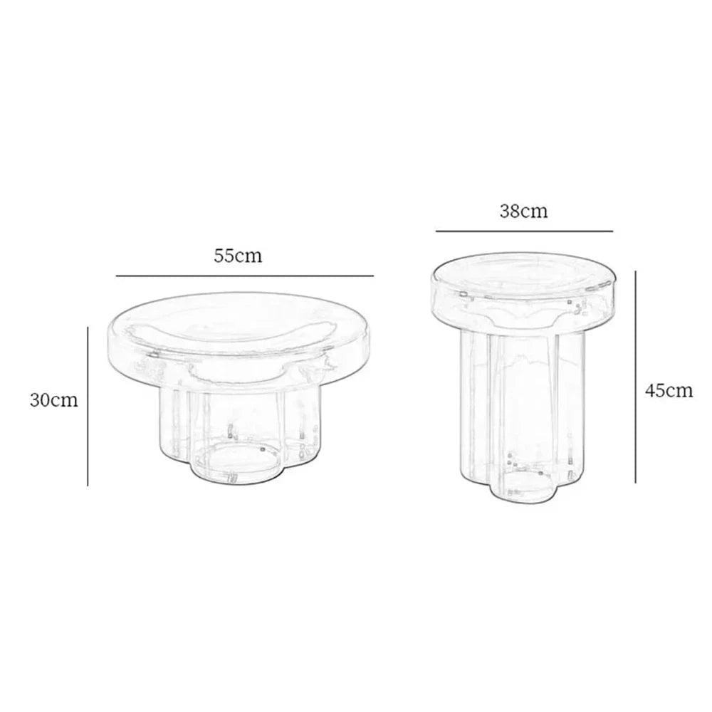 Transparent Patio Coffee Tables Outdoor Balcony Unique Round Coffee Tables Waterproof Floor Muebles De La Sala Home Decoration