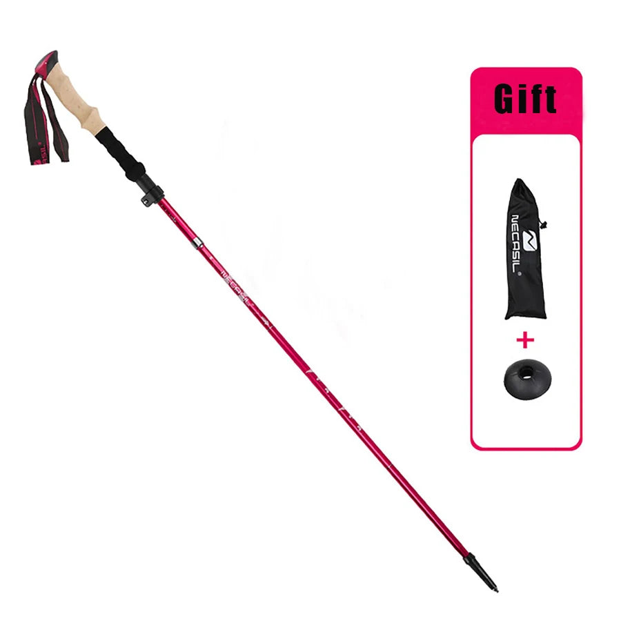 Collapsible Hiking Stick-Lightweight,Foldable Retractable Trekking Poles with Adjustable Heights-Walking Backpacking,Camping