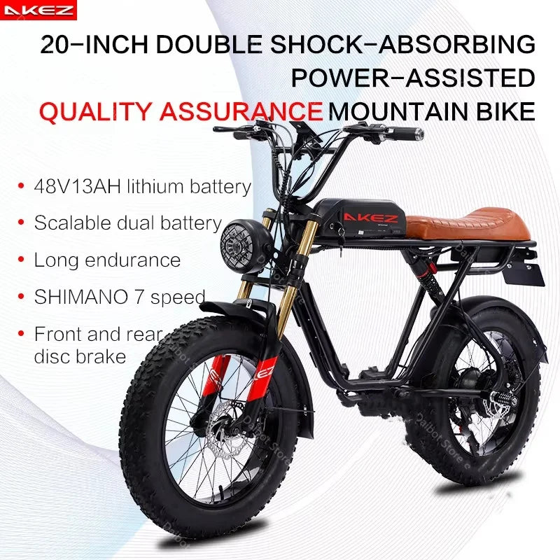 Us Stock Off Road Electric Mountain Bike Adults Removable Battery 48V 13AH/26AH 750W Electric Motorcycle Bicycle For Man Women