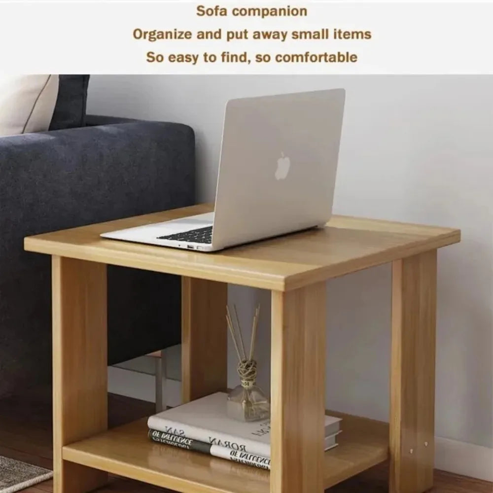 Home Small Table Living Room Small Coffee Table Bedroom Bedside Shelf Nordic Minimalist Tea Table Wooden Multifunctional Shelf