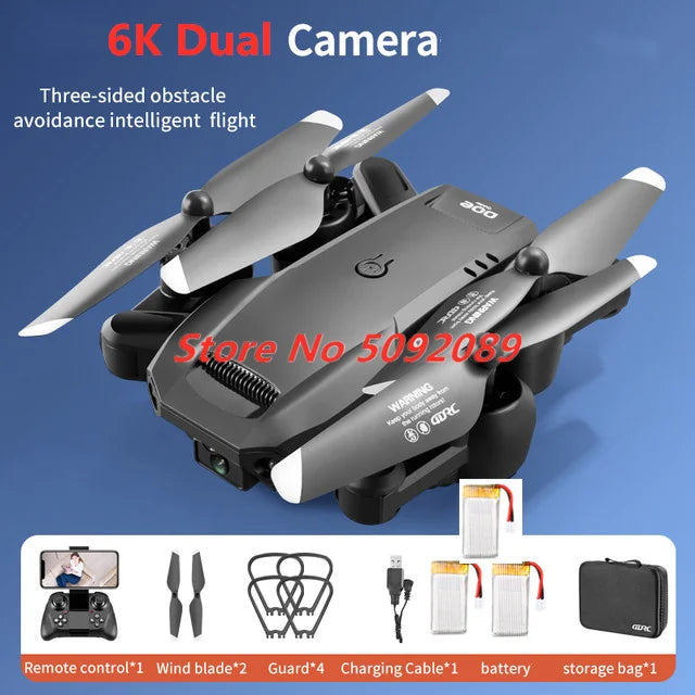 Three-Way Obstacle Avoidance Helicopter Dron With 6K Dual Camera Optical Flow Hovering Aircraft Height Hold  Drone Toy Boy Gifts