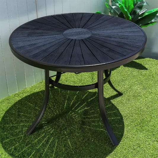 Outdoor Dining Tables Minimalist Round Waterproof Table Wood-plastic Table Balcony Living Room Furniture