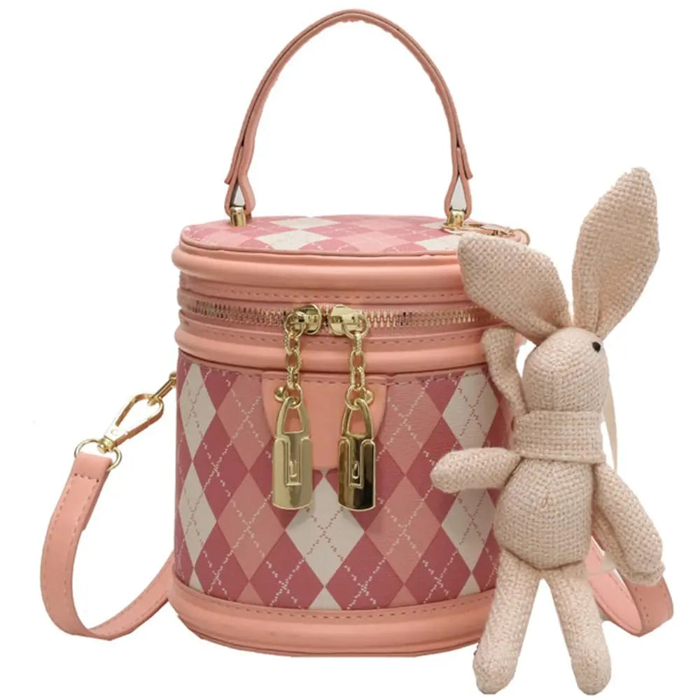 Women's Bag for Women Trend Fashion Luxury Designer Zipper Small Female Handbags femaleLeather Bucket Shoulder Bag With Pendant