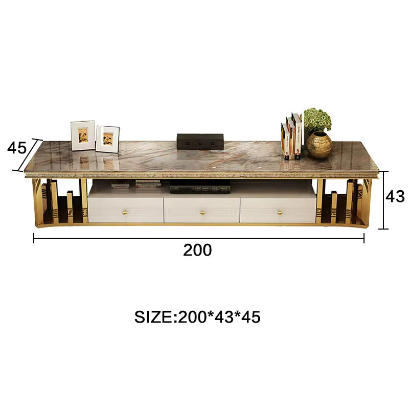 Modern Marble Coffee Table Tv Cabinet Combination Simple Modern Living  Apartment Creative Rectangle Small Tea Table Sets