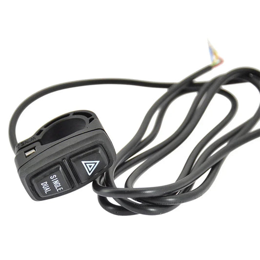 E-Bike Single Dual Hazard Indicator Switch Double Lock Double Button Electric Scooter Conversion Parts Cycling Accessories