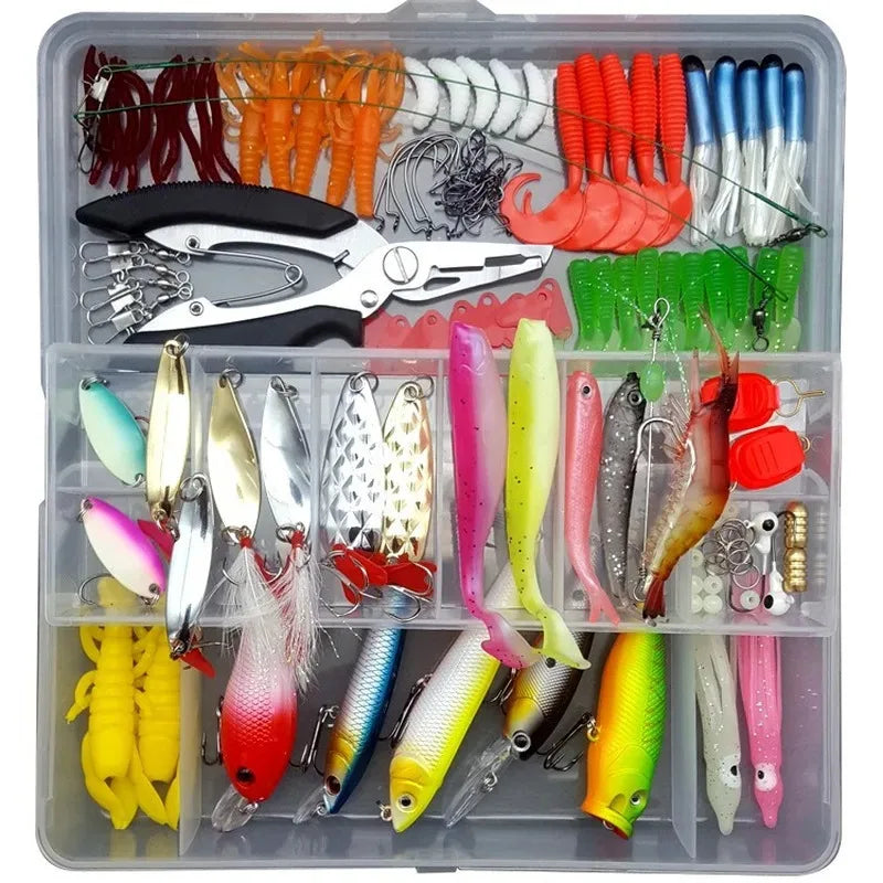 Fishing Lures Set Hard Artificial Wobblers Metal Jig Spoons Soft Lure Fishing Silicone Bait Fishing Tackle Accessories Pesca