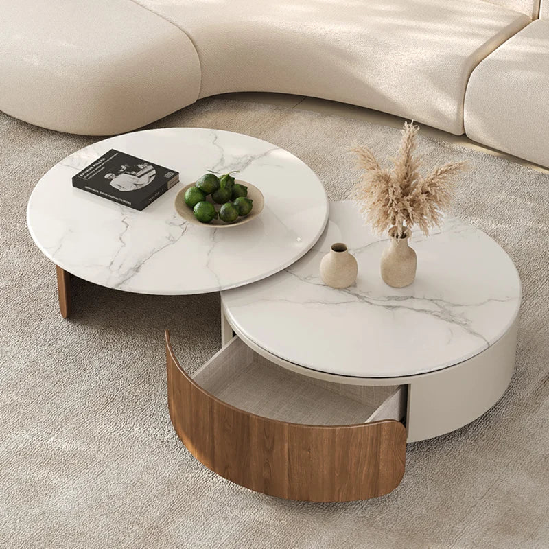 Aesthetic Luxury Coffee Table Modern Unique Trendy Round Coffee Tables Storage Mesa De Centro Sala Living Room Furniture