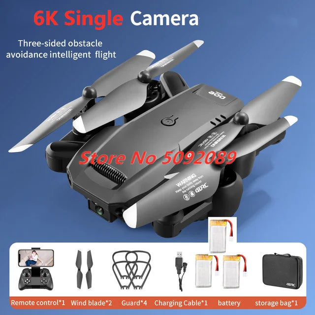 Three-Way Obstacle Avoidance Helicopter Dron With 6K Dual Camera Optical Flow Hovering Aircraft Height Hold  Drone Toy Boy Gifts